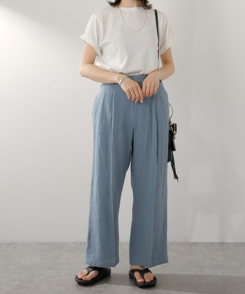 COLLAGE GALLARDAGALANTE（コラージュガリャルダガランテ）の「リネンパンツ（その他パンツ・レディース・スカイブルー/ベージュ・FREE）」の11枚目の写真