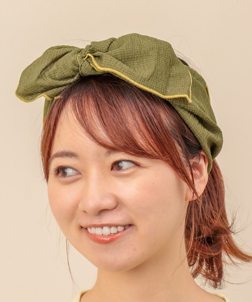 チチカカ(チチカカ)の「ビッグリボンヘアバンド(ヘアバンド・レディース・ネイビー/オレンジ/グリーン・FREE)」の2枚目の写真