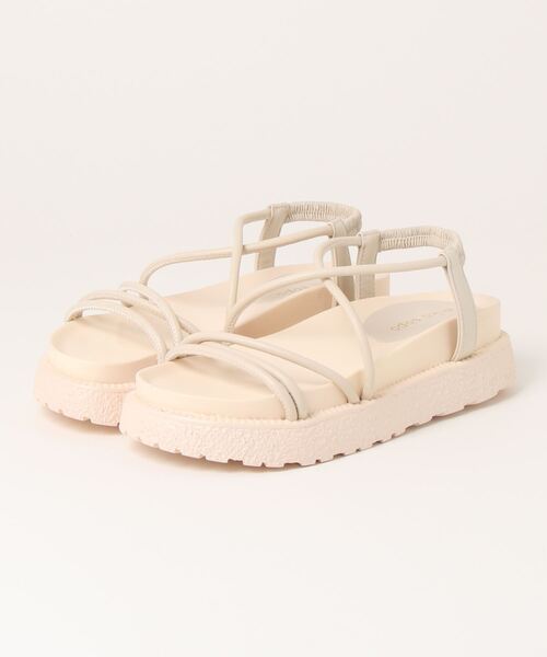 ehka sopo（エヘカソポ）の「コードストラップサンダル（サンダル・レディース・ブラック/オフホワイト/シルバー・MEDIUM/LARGE）」の8枚目の写真