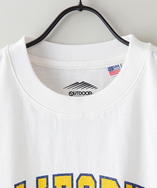 OUTDOOR PRODUCTS APPAREL(アウトドアプロダクツアパレル)の「USAコットン カレッジプリント ヘビーウェイト ビッグシルエット Tシャツ(Tシャツ/カットソー・レディース・チャコールグレー/グリーン/ホワイト/ネイビー・FREE)」の7枚目の写真