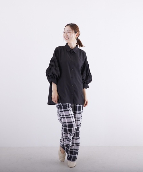 PAPAVER（パパヴェル）の「【papaver】転写プリントチェックパンツ（その他パンツ・レディース・オレンジ/グリーン/ブラック×ホワイト・MEDIUM）」の10枚目の写真