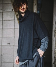 mlt3902-スリーレイヤードオフタートルロンT Tシャツ