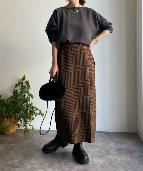 DouDou（ドゥドゥ）の「リブ切替ジョーゼットドルマンブラウス（シャツ/ブラウス・レディース・チャコールグレー/オフホワイト/サックスブルー・FREE）」の8枚目の写真