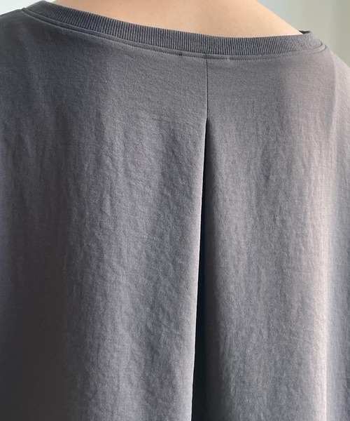 DouDou（ドゥドゥ）の「リブ切替ジョーゼットドルマンブラウス（シャツ/ブラウス・レディース・チャコールグレー/オフホワイト/サックスブルー・FREE）」の7枚目の写真