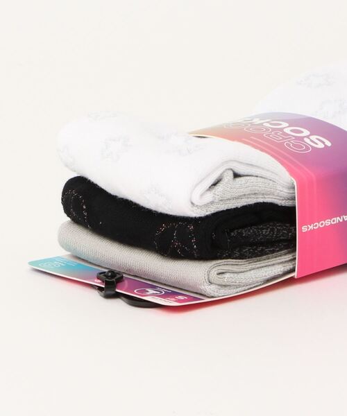 crocs（クロックス）の「クロックス クロックス ソックス アダルト クルー サイバー シャイン 3 パック ソックス/靴下 / crocs Crocs Socks Adult Crew Cyber Shine 3 Pack（ソックス/靴下・レディース・ブラック系その他・M/S/L）」の2枚目の写真