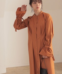 BeAMS DOT | 【WEB限定】BeAMS DOT / オープンショルダー ロングシャツワンピース(シャツワンピース)