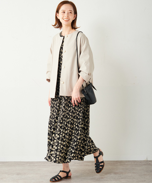 JOURNAL STANDARD relume（ジャーナルスタンダード　レリューム）の「■【SPENSIERATO】クルーネックコクーンブルゾン（ブルゾン・レディース・ブラック/ベージュ・FREE）」の4枚目の写真