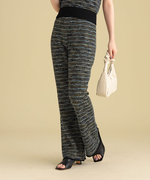 Ray BEAMS(レイビームス)の「Ray BEAMS / ミックス ボーダー ニット パンツ(その他パンツ・レディース・ダークブラウン/ブラック・ONE SIZE)」の9枚目の写真