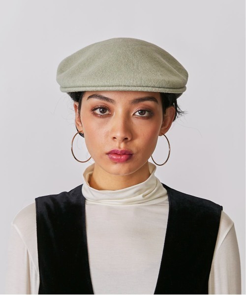 KANGOL（カンゴール）の「KANGOL Wool 504（ハンチング/ベレー帽・メンズ・ホワイト/ライトグレー/ブラック/ネイビー/ブラウン/グレー/レッド/ピンク/オレンジ/グリーン/ライトブラウン/ダークグレー/キャメル/ワイン/ブラック×ゴールド・SMALL/MEDIUM/LARGE/X-LARGE/XX-LARGE）」の5枚目の写真