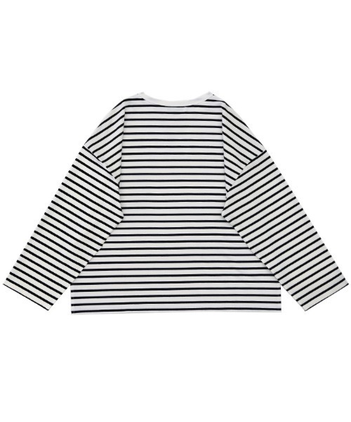 select MOCA(セレクトモカ)の「カットスリーブボーダーロングTシャツ(Tシャツ/カットソー・レディース・ホワイト/グリーン・FREE)」の19枚目の写真