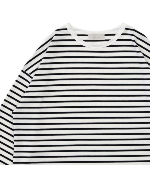 select MOCA(セレクトモカ)の「カットスリーブボーダーロングTシャツ(Tシャツ/カットソー・レディース・ホワイト/グリーン・FREE)」の20枚目の写真