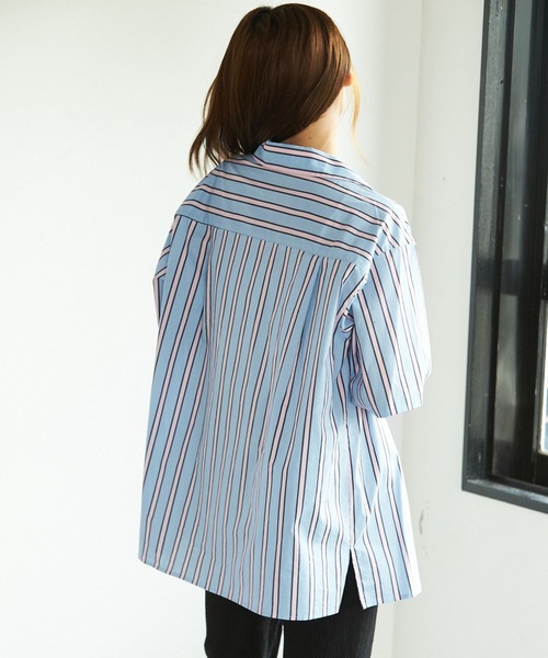 PBLIM(ページボーイリム)の「PAGEBOYLIM/ヒッピーストライプシャツ(シャツ/ブラウス・レディース・ミント/サックスブルー・MEDIUM/LARGE)」の18枚目の写真