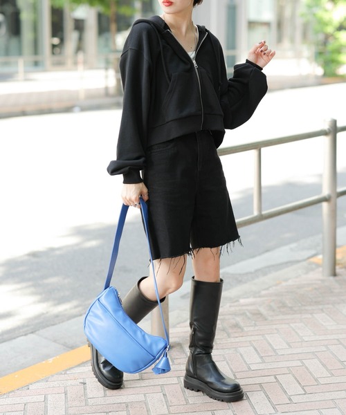 WEGO(ウィゴー)の「WEGO/ショートZIPパーカー(パーカー・レディース・ブラック/ホワイト/杢グレー・FREE)」の8枚目の写真