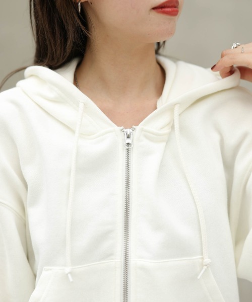 WEGO(ウィゴー)の「WEGO/ショートZIPパーカー(パーカー・レディース・ブラック/ホワイト/杢グレー・FREE)」の5枚目の写真