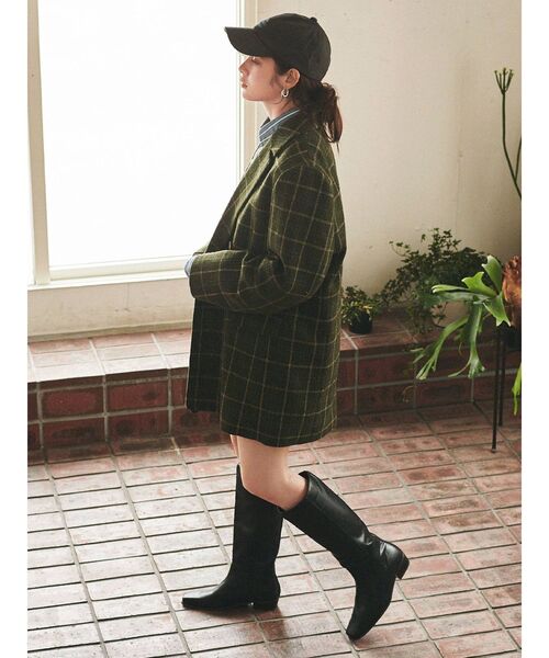 Ungrid（アングリッド）の「スクエアトゥロングブーツ（ブーツ・レディース・ブラック/アイボリー・S/M/L）」の5枚目の写真