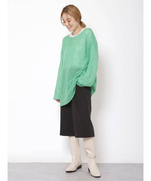 Ungrid（アングリッド）の「スクエアトゥロングブーツ（ブーツ・レディース・ブラック/アイボリー・S/M/L）」の12枚目の写真