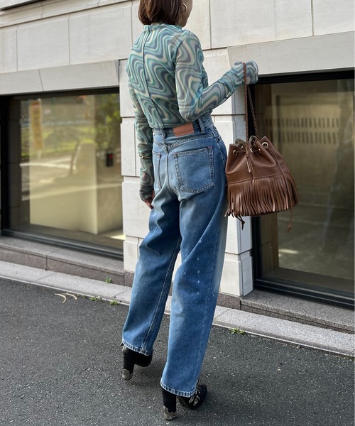 mi via loca（ミヴィアロカ）の「チュール柄スキントップス（Tシャツ/カットソー・レディース・ベージュ/グレー/イエロー/ブルー/ネイビー/カーキブラウン/ライトグレー/アイボリー・FREE）」の21枚目の写真