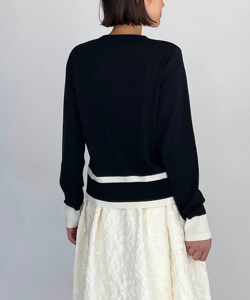 PICCIN(ピッチン)の「【日本製】ゴールドボタンカーディガン(カーディガン/ボレロ・レディース・ブラック/アイボリー・M)」の13枚目の写真