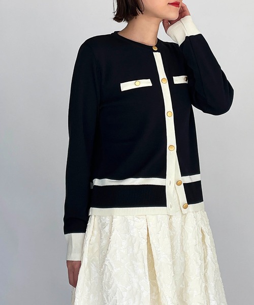 PICCIN(ピッチン)の「【日本製】ゴールドボタンカーディガン(カーディガン/ボレロ・レディース・ブラック/アイボリー・M)」の14枚目の写真