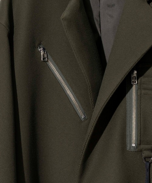 MAISON SPECIAL（メゾンスペシャル）の「《ユニセックスアイテム》プライムオーバータイロッケンミリタリーコート【MAISON SPECIAL/メゾンスペシャル】（モッズコート・メンズ・カーキ/オフホワイト/ダークブラック/ブラック・1/2）」の18枚目の写真