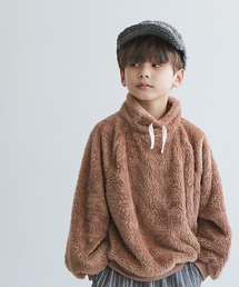 pairmanon | 【ふわふわボア】ユニセックスボアフリースハイネックラグラン配色プルオーバー(スウェット)