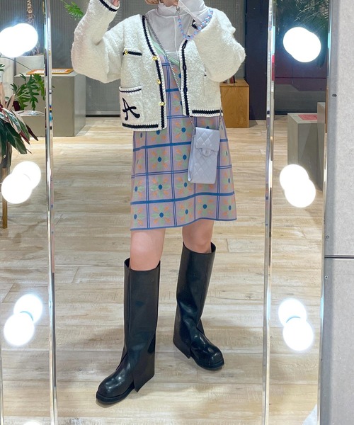 Alley by w closet(アリーバイダブルクローゼット)の「【Alley】レタードカーディガン(カーディガン/ボレロ・レディース・ピンク/アイボリー/ブルー・FREE)」の10枚目の写真