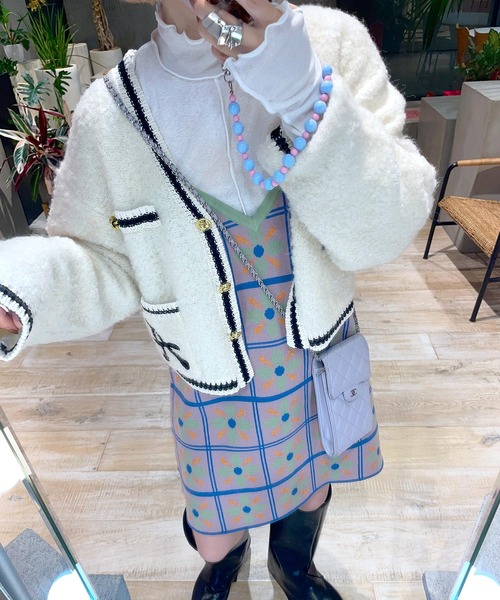 Alley by w closet(アリーバイダブルクローゼット)の「【Alley】レタードカーディガン(カーディガン/ボレロ・レディース・ピンク/アイボリー/ブルー・FREE)」の14枚目の写真