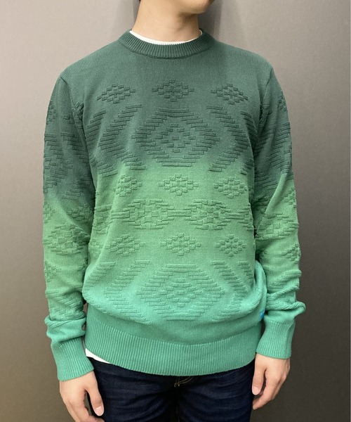 SCOTCH&SODA（スコッチアンドソーダ）の「オーガニックコットン ジャカード セーター【168496】（ニット/セーター・メンズ・ブルー系その他/グリーン系その他・MEDIUM/LARGE/SMALL）」の4枚目の写真