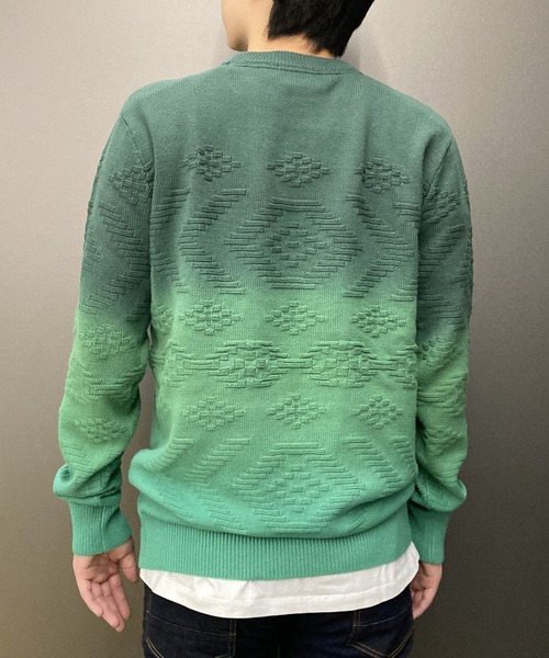 SCOTCH&SODA（スコッチアンドソーダ）の「オーガニックコットン ジャカード セーター【168496】（ニット/セーター・メンズ・ブルー系その他/グリーン系その他・MEDIUM/LARGE/SMALL）」の6枚目の写真