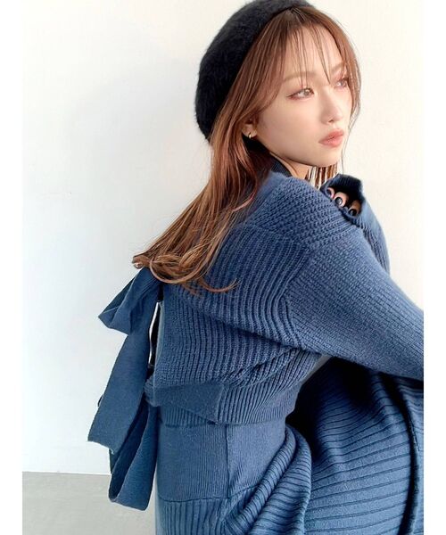 RESEXXY（リゼクシー）の「バックリボンセットニットワンピース（ワンピース・レディース・レッド/ブルー/アイボリー/ブラック・FREE）」の13枚目の写真