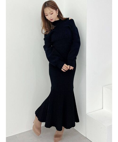 RESEXXY（リゼクシー）の「バックリボンセットニットワンピース（ワンピース・レディース・レッド/ブルー/アイボリー/ブラック・FREE）」の21枚目の写真