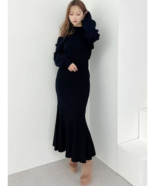 RESEXXY（リゼクシー）の「バックリボンセットニットワンピース（ワンピース・レディース・レッド/ブルー/アイボリー/ブラック・FREE）」の22枚目の写真