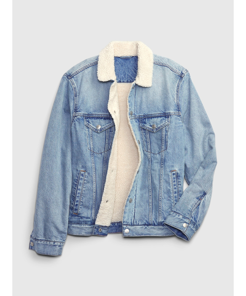 GAP(ギャップ)の「ウォッシュウェル ボア アイコン デニムジャケット(デニムジャケット・メンズ・ライトインディゴブルー・XS/M/XL/S/L)」の4枚目の写真