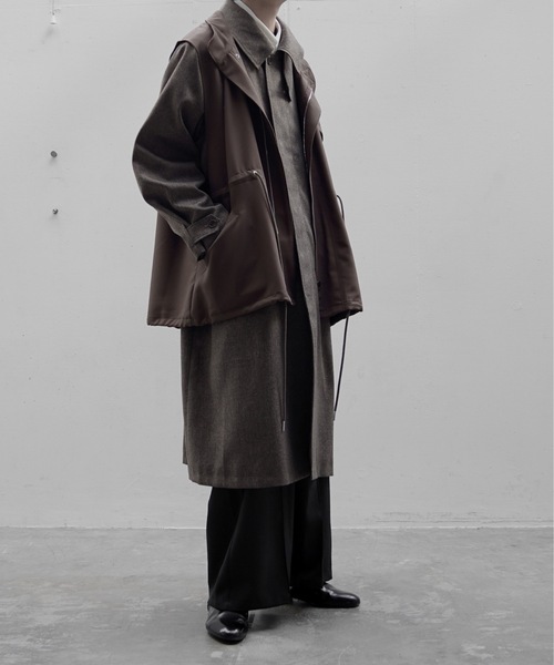 INTER FACTORY(インターファクトリー)の「ファッションインフルエンサー yuuki - High neck military vest / ハイネックミリタリーベスト made in INTER FACTORY(ベスト・メンズ・ブラウン/ブラック・FREE)」の17枚目の写真