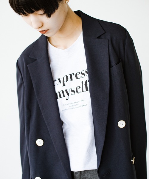 haco!（ハコ）の「自分らしさを出す一歩！コーデも気分も盛り上げて　落ち着きすぎずに大人っぽく見せるオリジナルロゴTシャツby who made me（Tシャツ/カットソー・レディース・オフホワイト/杢グレー・SMALL/MEDIUM/LARGE/X-LARGE）」の7枚目の写真