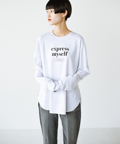 haco!（ハコ）の「自分らしさを出す一歩！コーデも気分も盛り上げて　落ち着きすぎずに大人っぽく見せるオリジナルロゴTシャツby who made me（Tシャツ/カットソー・レディース・オフホワイト/杢グレー・SMALL/MEDIUM/LARGE/X-LARGE）」の20枚目の写真