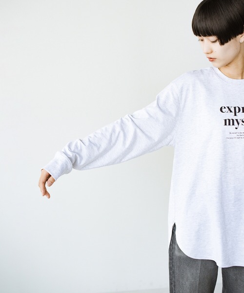 haco!（ハコ）の「自分らしさを出す一歩！コーデも気分も盛り上げて　落ち着きすぎずに大人っぽく見せるオリジナルロゴTシャツby who made me（Tシャツ/カットソー・レディース・オフホワイト/杢グレー・SMALL/MEDIUM/LARGE/X-LARGE）」の10枚目の写真