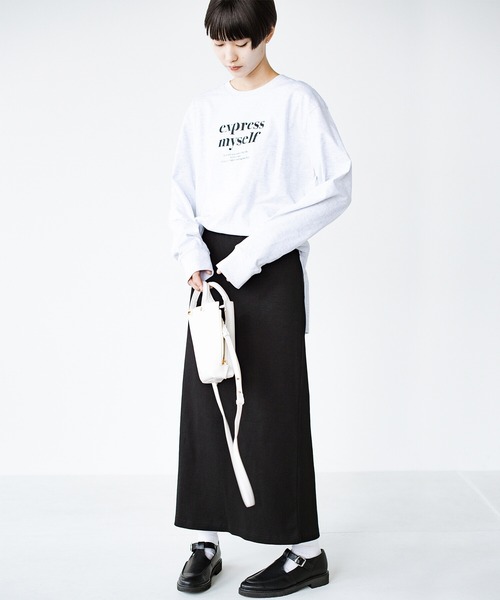 haco!（ハコ）の「自分らしさを出す一歩！コーデも気分も盛り上げて　落ち着きすぎずに大人っぽく見せるオリジナルロゴTシャツby who made me（Tシャツ/カットソー・レディース・オフホワイト/杢グレー・SMALL/MEDIUM/LARGE/X-LARGE）」の21枚目の写真