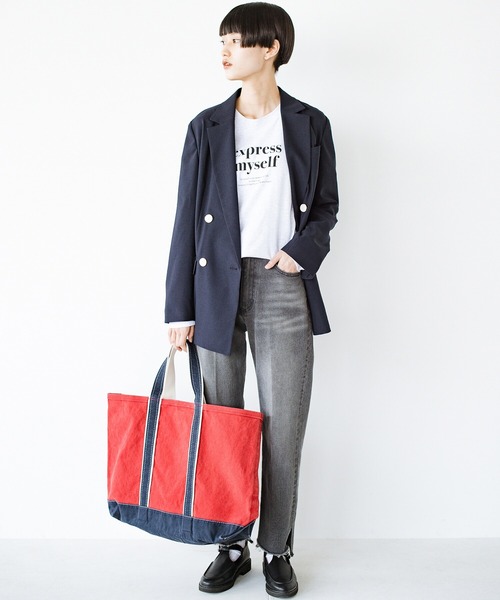 haco!（ハコ）の「自分らしさを出す一歩！コーデも気分も盛り上げて　落ち着きすぎずに大人っぽく見せるオリジナルロゴTシャツby who made me（Tシャツ/カットソー・レディース・オフホワイト/杢グレー・SMALL/MEDIUM/LARGE/X-LARGE）」の6枚目の写真