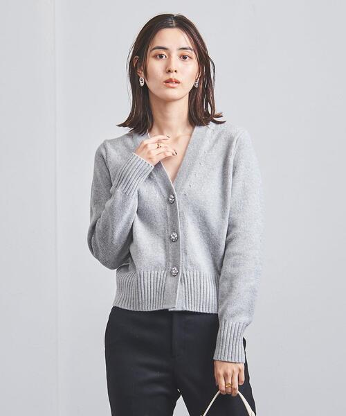 UNITED ARROWS（ユナイテッドアローズ）の「W/CA ビジュー カーディガン（カーディガン/ボレロ・レディース・ライトグレー/ネイビー/オフホワイト・FREE）」の5枚目の写真