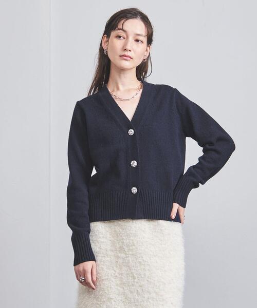 UNITED ARROWS（ユナイテッドアローズ）の「W/CA ビジュー カーディガン（カーディガン/ボレロ・レディース・ライトグレー/ネイビー/オフホワイト・FREE）」の9枚目の写真