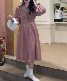 Dream garden（ドリームガーデン）の「コーデュロイフレアワンピース（シャツワンピース・レディース）」
