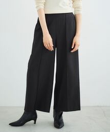 ウールライクワイドクロップドパンツ