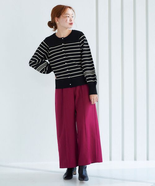 le.coeur blanc(ルクールブラン)の「ウールライクワイドクロップドパンツ(スラックス・レディース・グレイッシュベージュ/ピンク系その他/ダークグリーン/ブラック/ブルー・36/38)」の22枚目の写真