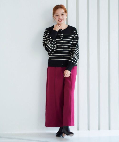 le.coeur blanc(ルクールブラン)の「ウールライクワイドクロップドパンツ(スラックス・レディース・グレイッシュベージュ/ピンク系その他/ダークグリーン/ブラック/ブルー・36/38)」の21枚目の写真