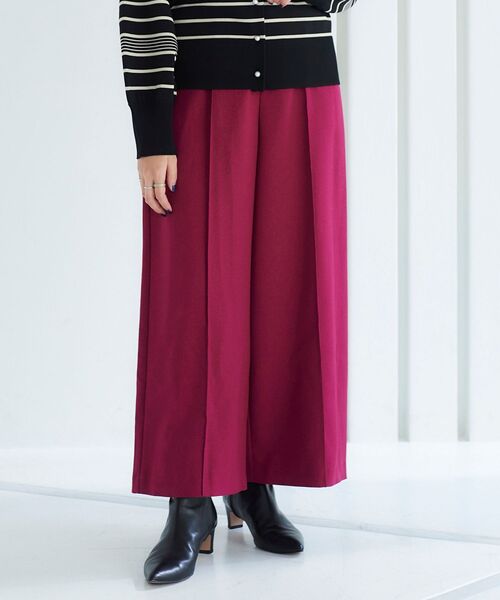 le.coeur blanc(ルクールブラン)の「ウールライクワイドクロップドパンツ(スラックス・レディース・グレイッシュベージュ/ピンク系その他/ダークグリーン/ブラック/ブルー・36/38)」の20枚目の写真