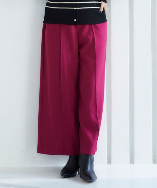 le.coeur blanc(ルクールブラン)の「ウールライクワイドクロップドパンツ(スラックス・レディース・グレイッシュベージュ/ピンク系その他/ダークグリーン/ブラック/ブルー・36/38)」の18枚目の写真