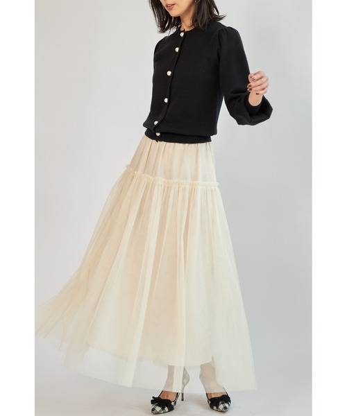 &. NOSTALGIA（アンドドットノスタルジア）の「パールボタンカーディガン（カーディガン/ボレロ・レディース・アイボリー/ブラック/レッド/キャメル・FREE）」の5枚目の写真