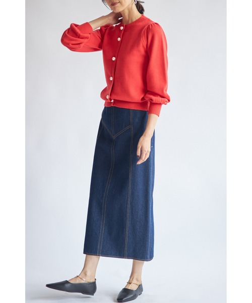 &. NOSTALGIA（アンドドットノスタルジア）の「パールボタンカーディガン（カーディガン/ボレロ・レディース・アイボリー/ブラック/レッド/キャメル・FREE）」の12枚目の写真