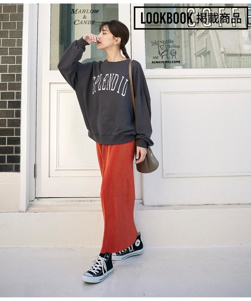 ANAP（アナップ）の「起毛プリーツロングスカート（スカート・レディース・アイボリー/ブラック/オレンジ・FREE）」の3枚目の写真